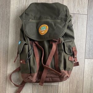 Canvas Outdoor Backpack - Olive Green/Brown salesforce 2018